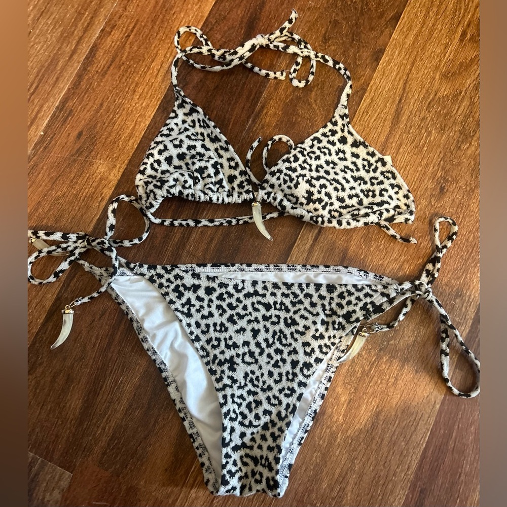 Victoria's Secret Black & White Leopard Bikini